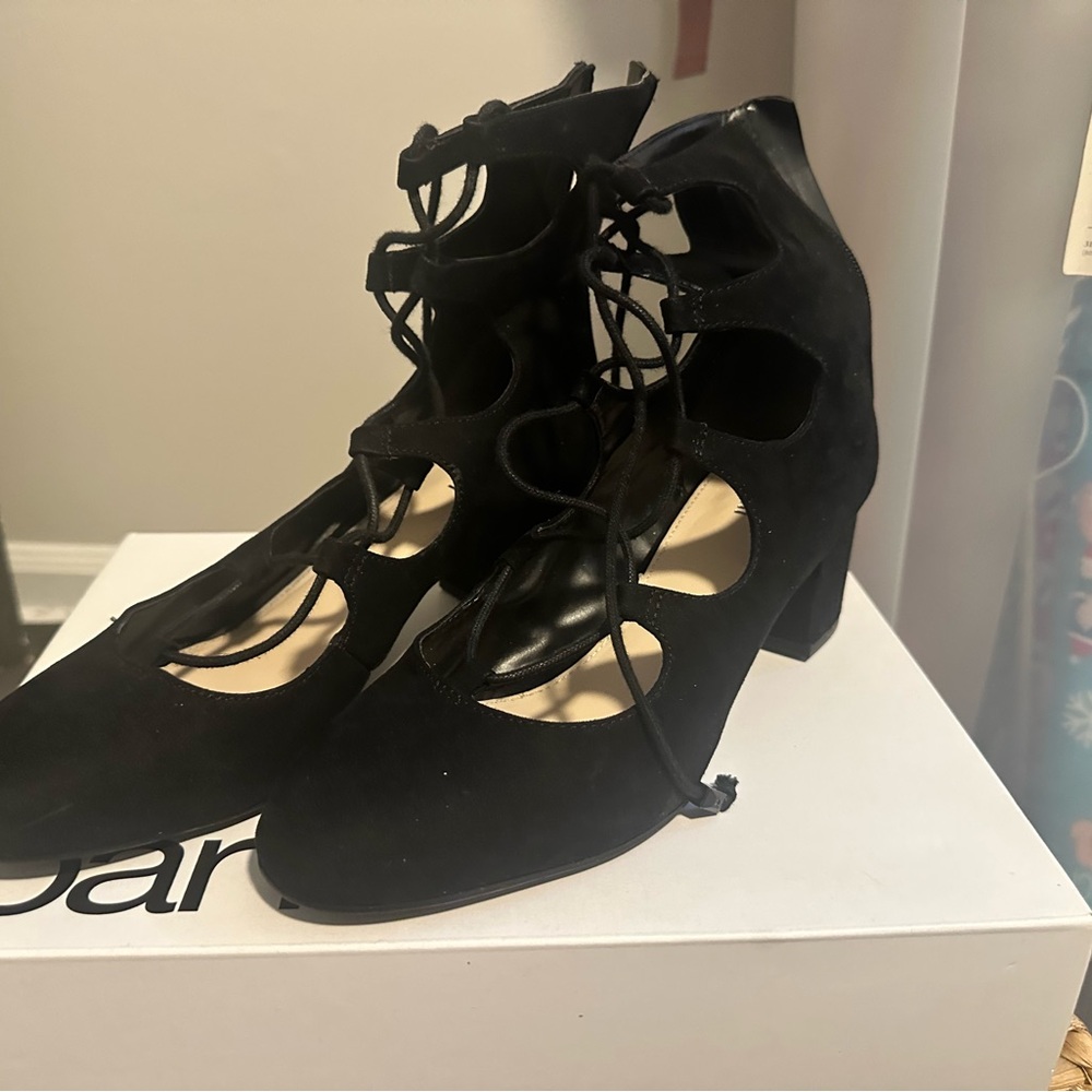 Bar III Black Lace-Up Heels